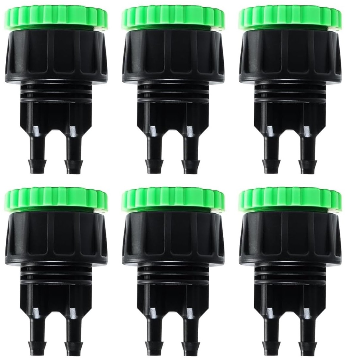 aladdien - Druppelslangconnector - Irrigatieadapter - 6-Pack - 1/4 inch Druppelbuis - Zonne-irrigatiesysteem - Landbouwirrigatie-accessoires - Gesch..