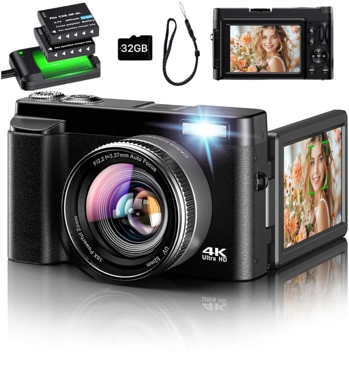 MRKK® Handycam - Videocamera - Vlog Camera voor Beginners