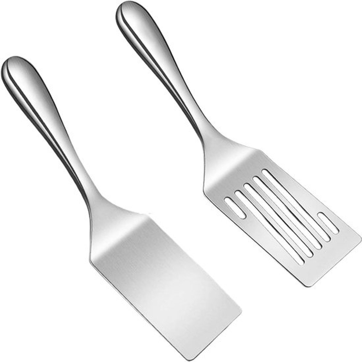 Roestvrijstalen grillspatels set - 2 stuks voor braden en grillen