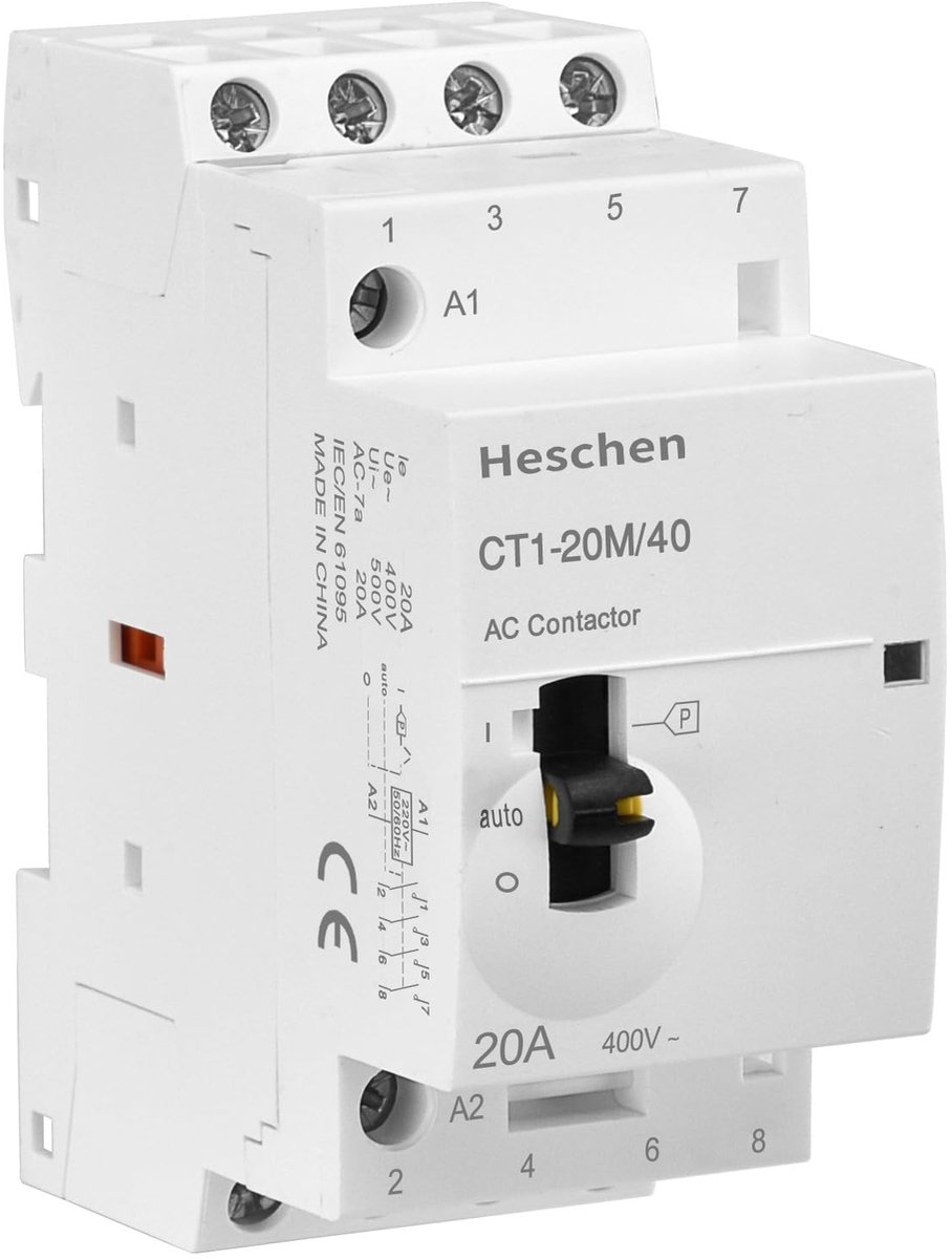 ONF3 - Modulaire AC-bescherming - 20A - 4 polen - DIN-railmontage - Handmatige bedieningsschakelaar - Veiligheid - Geschikt voor huishoudelijk g...