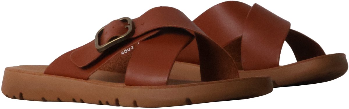 Platte instapsandalen