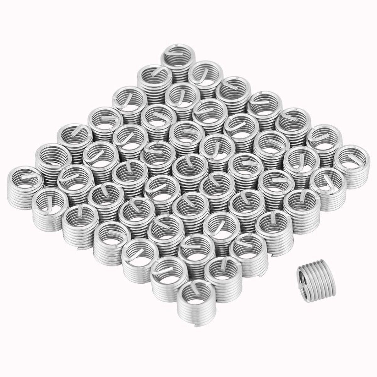 aladdien - Roestvrij Staal Schroefdraad Inserts - Draad Reparatie - 50 Stuks - M8 Spiraalvormige Draad - Versterkt Schroefverbindingen - Geschikt vo...