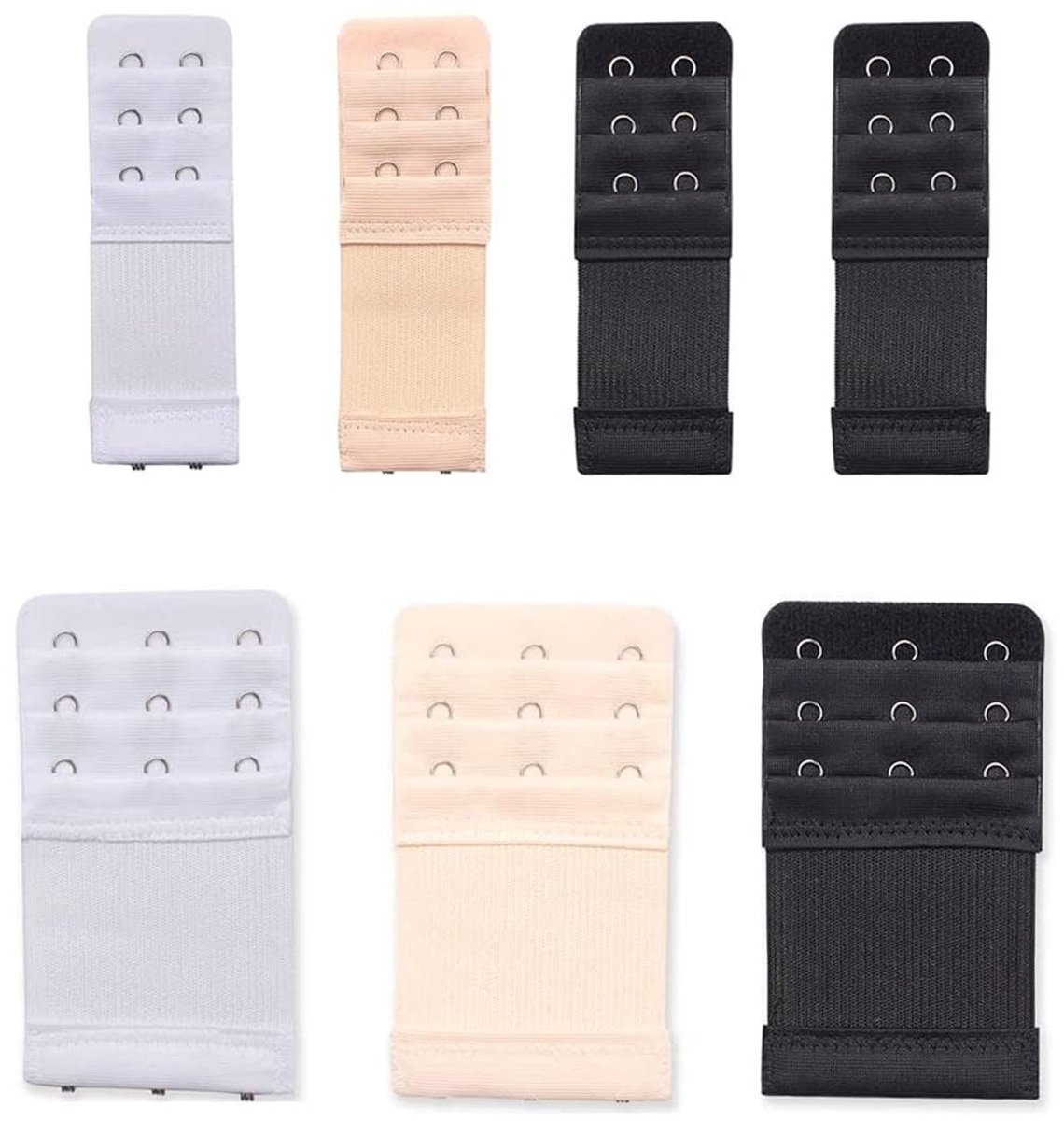 aladdien - Dames bh verlenger - Bh verlenging - Comfortabel en aanpasbaar - Wit zwart en Beige - Verstelbaar en elastisch - Geschikt voor elke ...