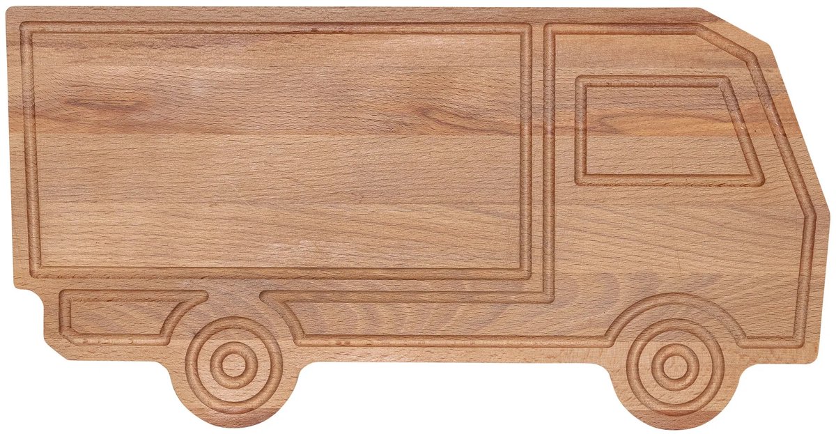 Beuken Borrelplank Vrachtwagen – 40×20 cm – Houten Serveersnijplank voor Hapjes