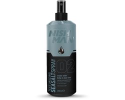 Nishman Sea Salt Spray 02 Kelp & Aloe Vera 200ml, Matte Textuur voor Heren