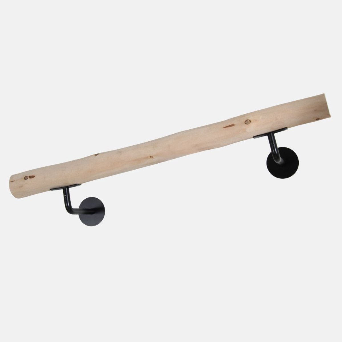 Handdoekrek | Magnus | Naturel | Met zwarte ophangbeugels | 60 cm