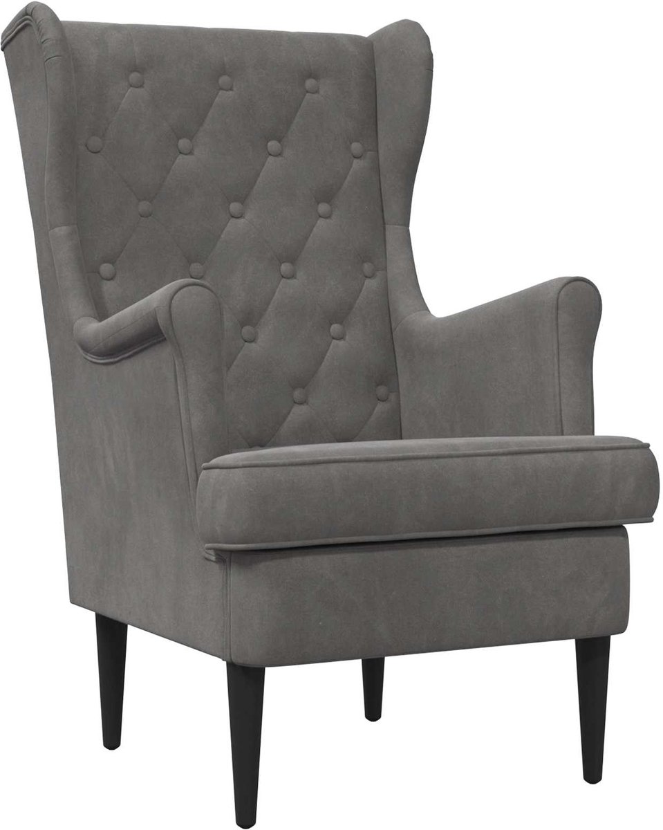 vidaXL - Fauteuil - Donkergrijs - Fluweel