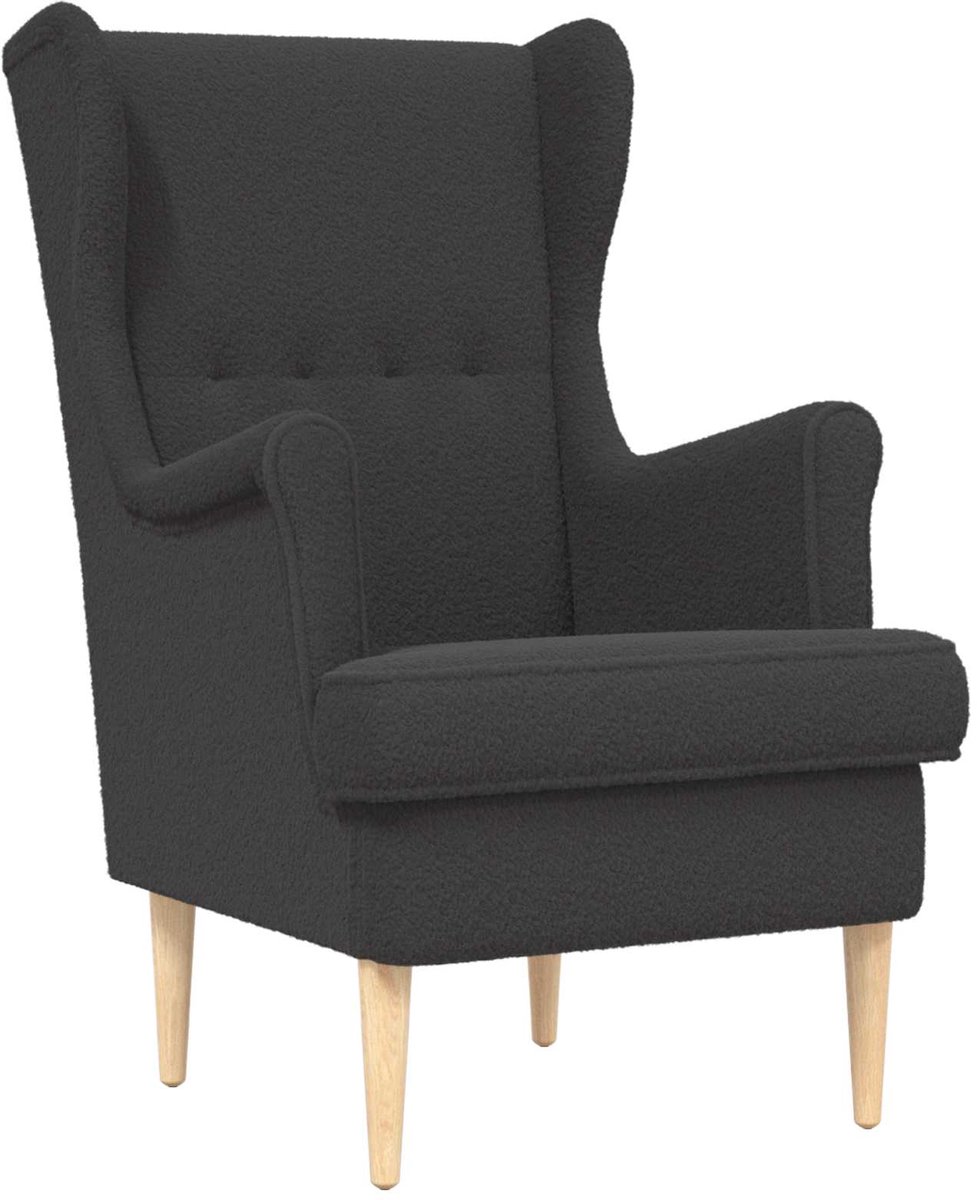vidaXL - Fauteuil - Donkergrijs - Bouclé