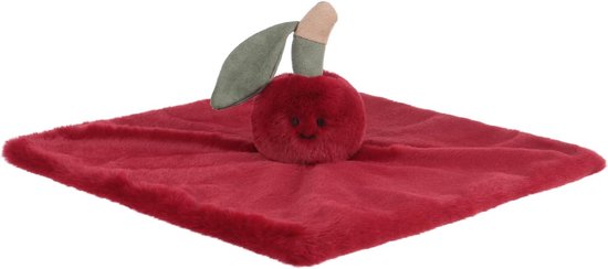 Baby veiligheidsdeken - Knuffeldoekje baby - Baby troosten - Handgemaakt design - 35 x 35 cm - Kersen — afbeelding 3