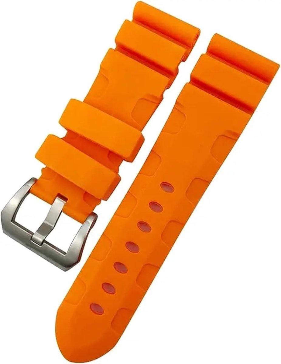 Horlogeband Rubber - Siliconen Band - Dagelijks Gebruik - Veilig Vergrendelingsmechanisme - 24mm 26mm - Groen Blauw
