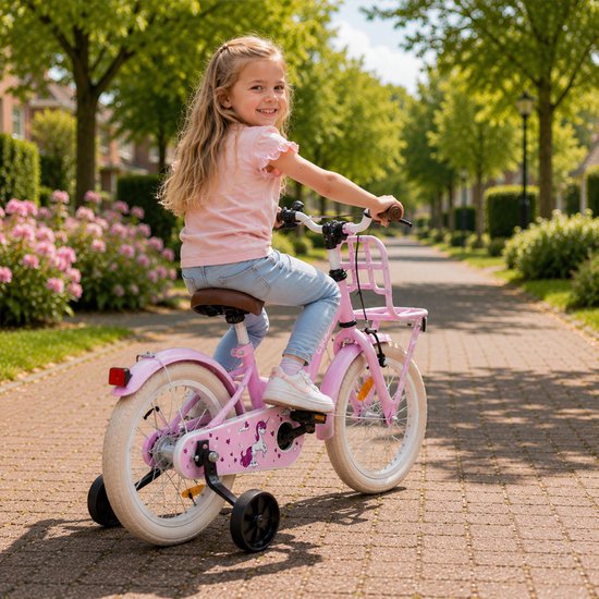 Cycloni Kinderfiets 12 inch Meisjesfiets - Roze - Inclusief Zijwieltjes - Voor 2, 3 & 4 jaar van Cycloni — afbeelding 2