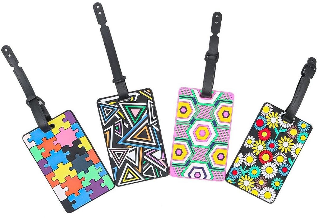aladdien - Bagagelabels - Kofferlabels - Veilig en duurzaam - 4 stuks - Identificeer je bagage - Perfect voor reizen - Voor elke koffer