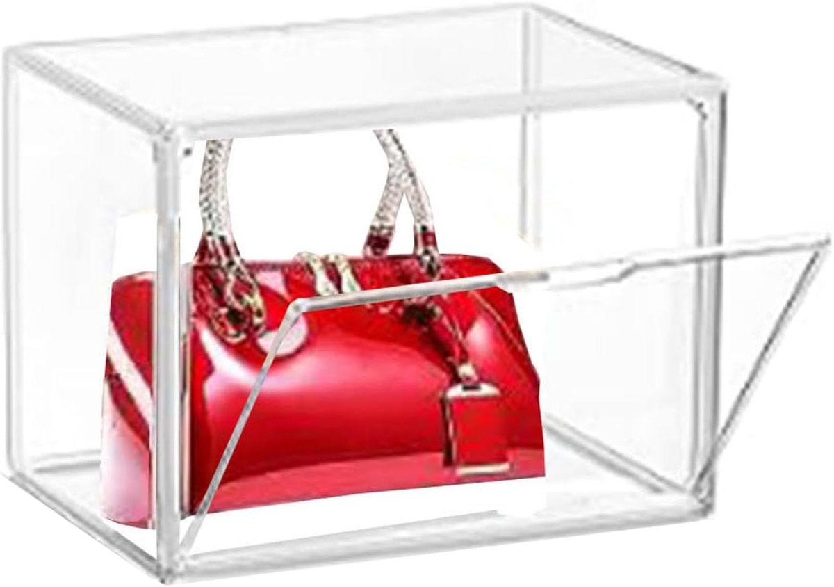 Opbergbox Acryl - Vitrine Kist - Collectie Tonen - Magnetische Deur - 37 x 27 cm - Transparant