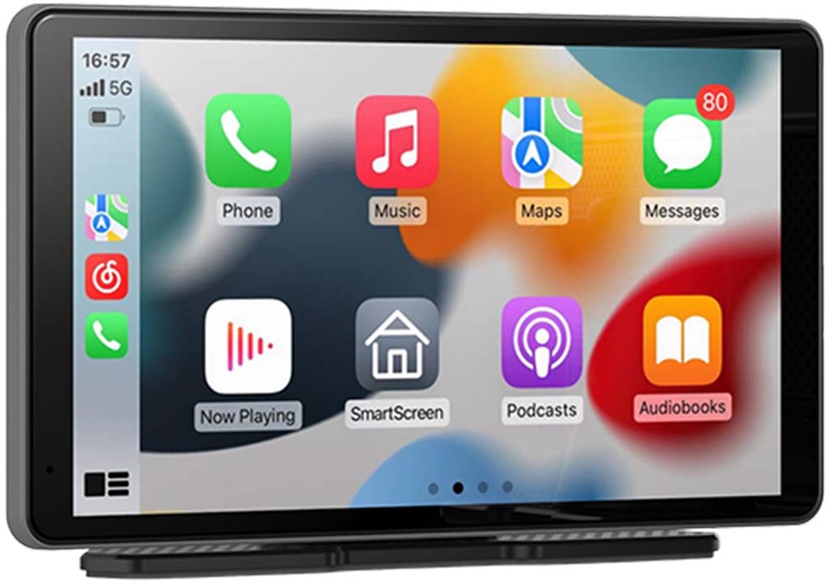 Urban Factory, Touchscreen CarPlay Android Auto 7 Inch Scherm voor GPS Oproepen en Berichten, Zwart