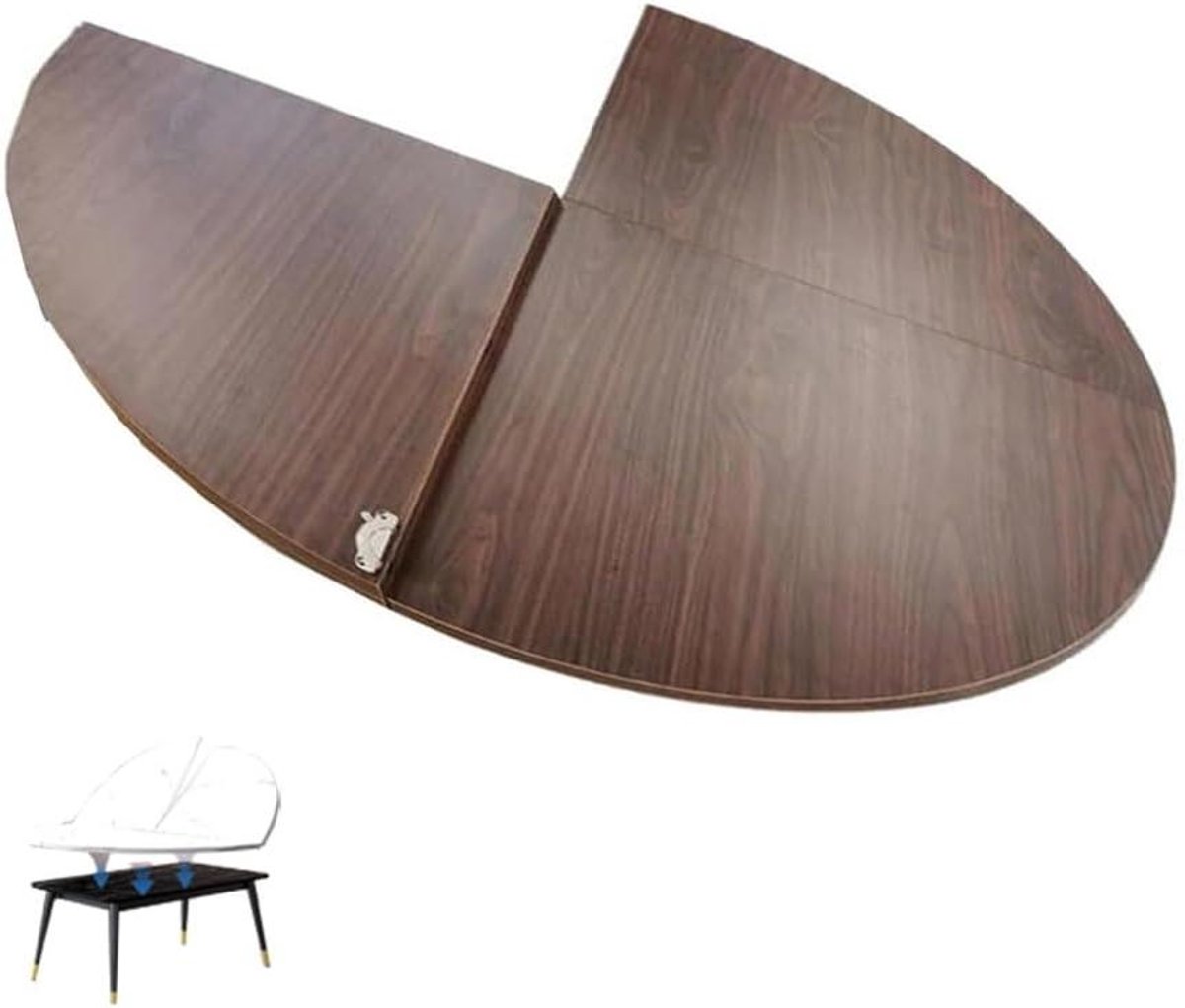 Rond Tafelblad - Opvouwbaar Blad - Eettafel Verlengen - Stevige Structuur - 150 cm - Walnoot