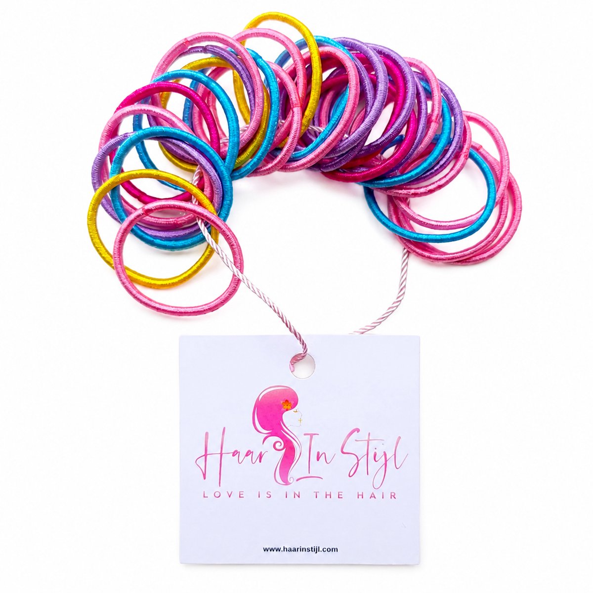 Haar in Stijl® Haarelastiek Masia Gekleurde Mix - 30 kleine elastiekjes - baby meisje haaraccessoires