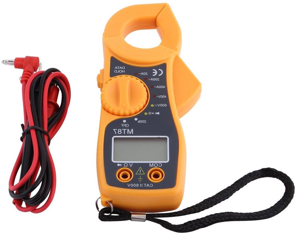 Digitale Stroomtang - Multimeter Tester - Elektrische Problemen Oplossen - AC/DC Spanningstest - 14.7 cm - Zwart