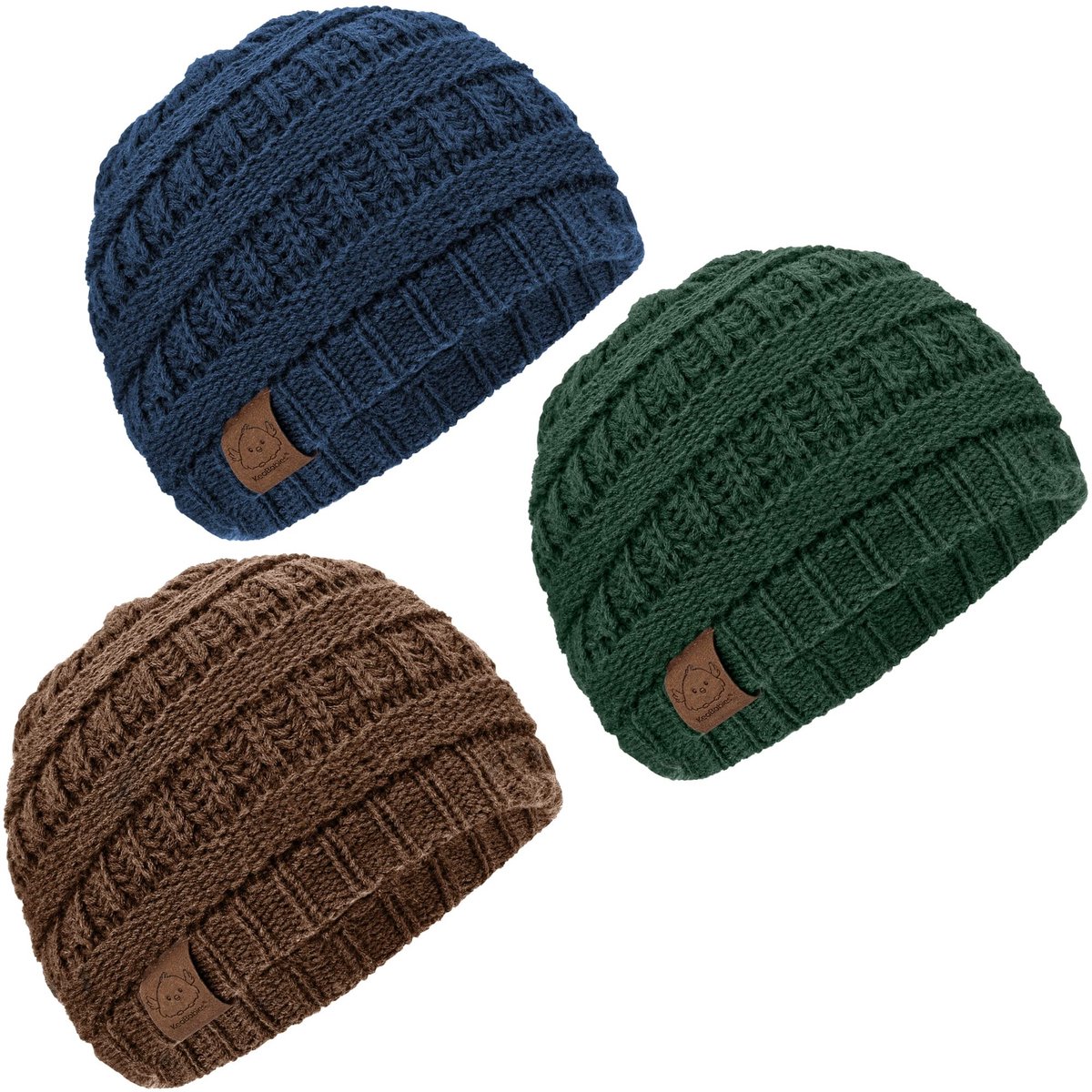 aladdien - 3-pack Babymutsjes voor Meisjes en Jongens - Schattige Herfstmutsjes - Perfect voor Pasgeborenen - Uniseks Babyhoedjes - Modieuze Kleurco..