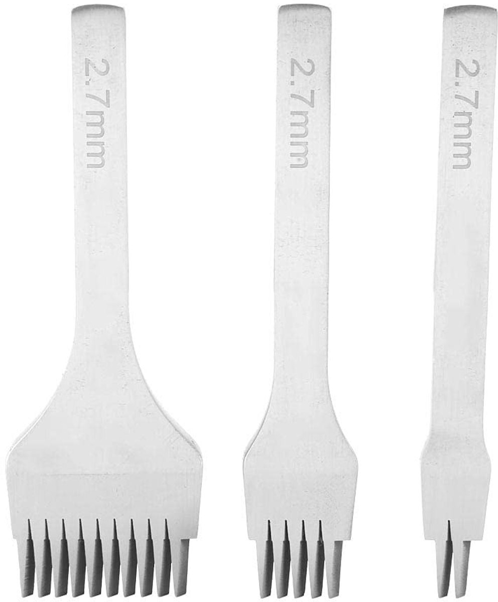 aladdien - Leer Prikijzer - Punch Tool Set - Comfortabele grip - Wit - Stiksel Beitel Set - Ideaal voor leerbewerkingen - Stevig en duurzaam