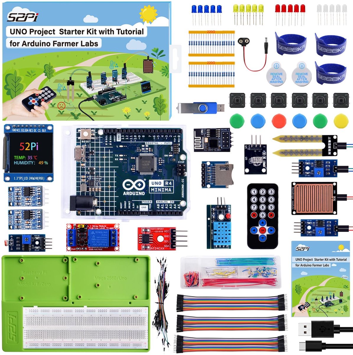 ONF3 - Sensor Kit - R4 Minima - Voor Smart Farm - Inclusief diverse sensoren - Geschikt voor beginners en ingenieurs - KZ-0056