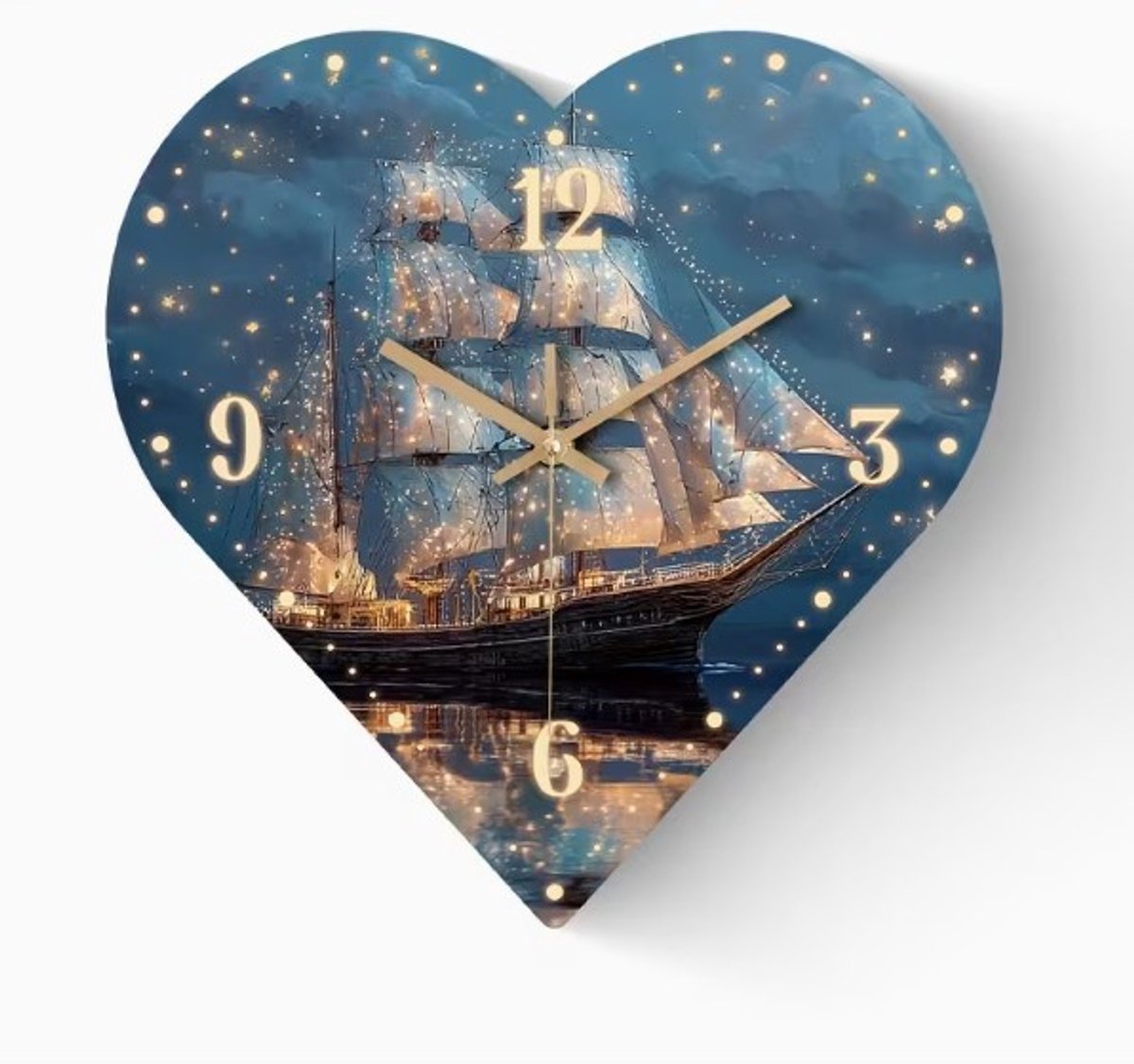 Wandklok met Zeilschip – 30 cm – Stil Uurwerk – Sfeervolle Maritieme Klok