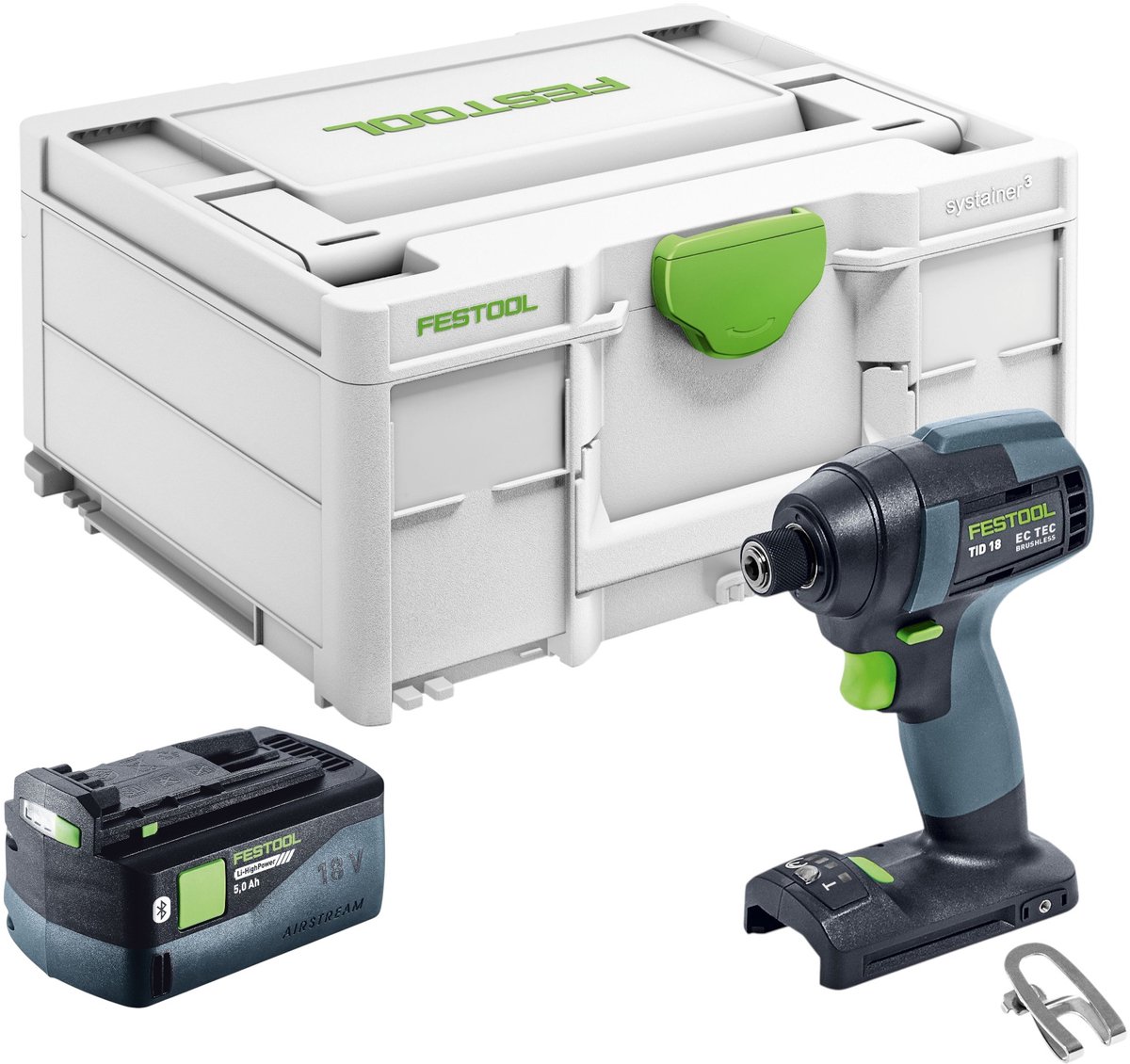 Festool TID 18-Basic accu-slagmoersleutel 18 V 180 Nm 1/4" + 1x oplaadbare accu 5,0 Ah + systainer - zonder oplader