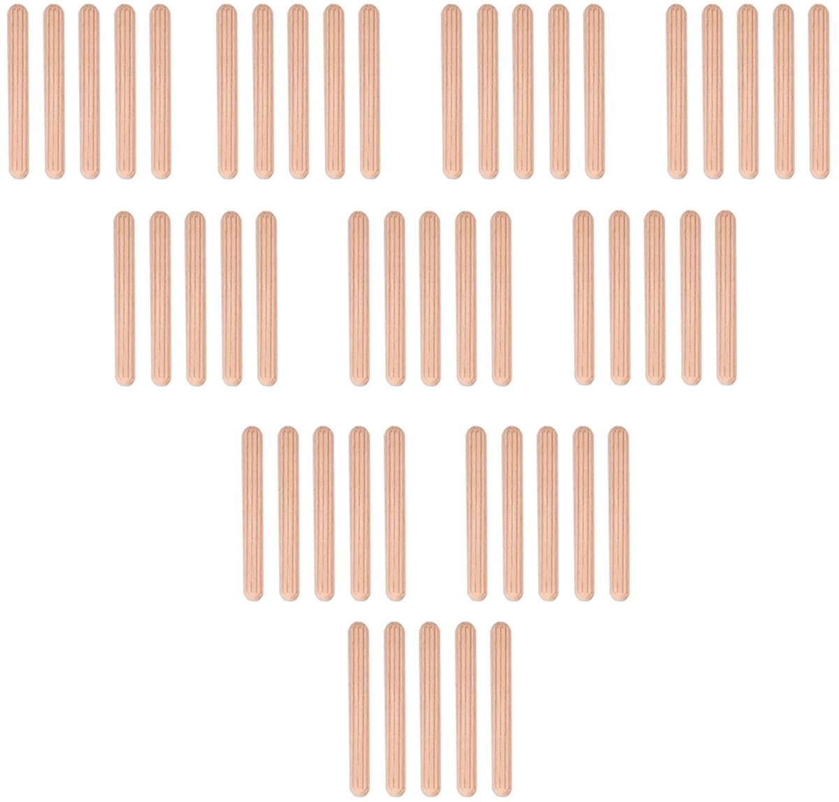 aladdien - Houten Dowel Pins - 50 Stuks - Perfect voor Meubelassemblage - 6mm x 50mm - Sterke verbindingen - Ideaal voor houtverbindingen - Duurzaam...