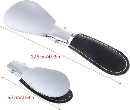 Opvouwbare Schoenlepel - Hulpmiddel Schoenen - Gemakkelijk Schoenen - Duurzaam Metaal - 125 cm - Zwart — afbeelding 3