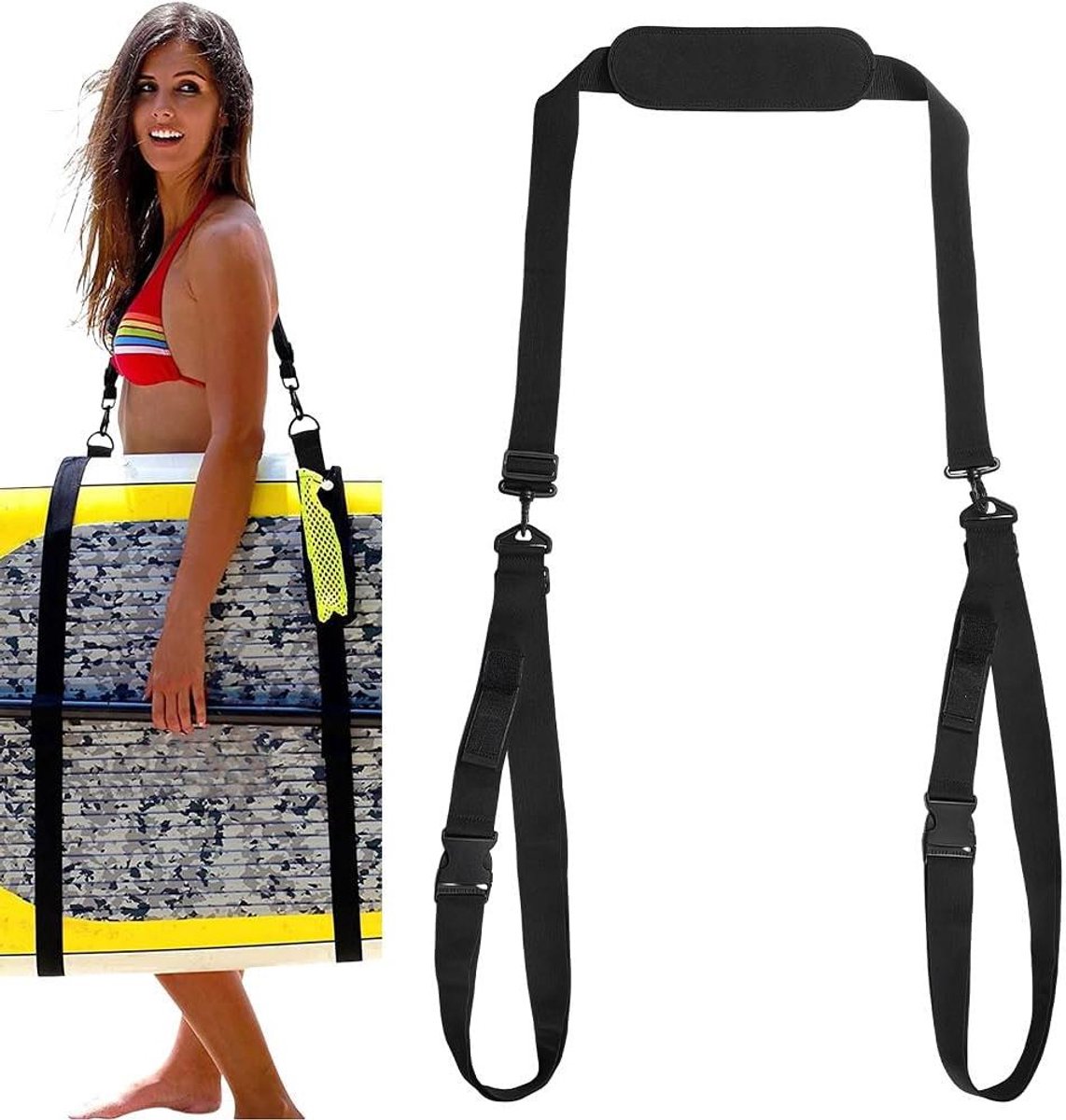 Draagriem Set - Schouderband - Sportmateriaal Vervoeren - Verstelbaar en Gewatteerd - 32 x 16 cm - Zwart