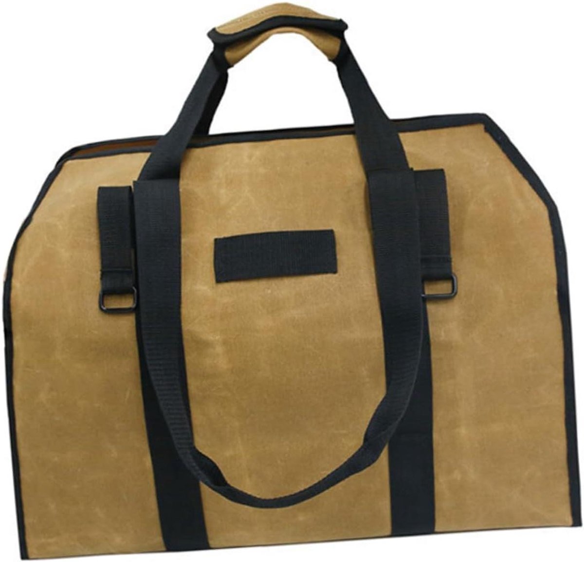 Houttas - Brandhout houder - Open haard vullen - Waterafstotend canvas - 48x32CM - Khaki