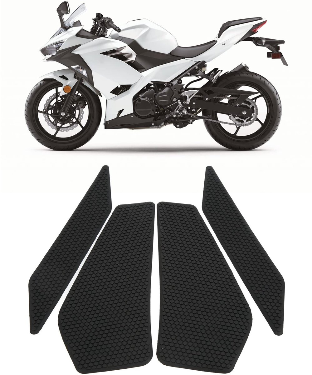 aladdien - Zijgas Knie Grip Protector - Antislip Sticker - Hoogwaardige kwaliteit - Geschikt voor NINJA400 2018-2021 - Perfecte grip - Verbeterde co...