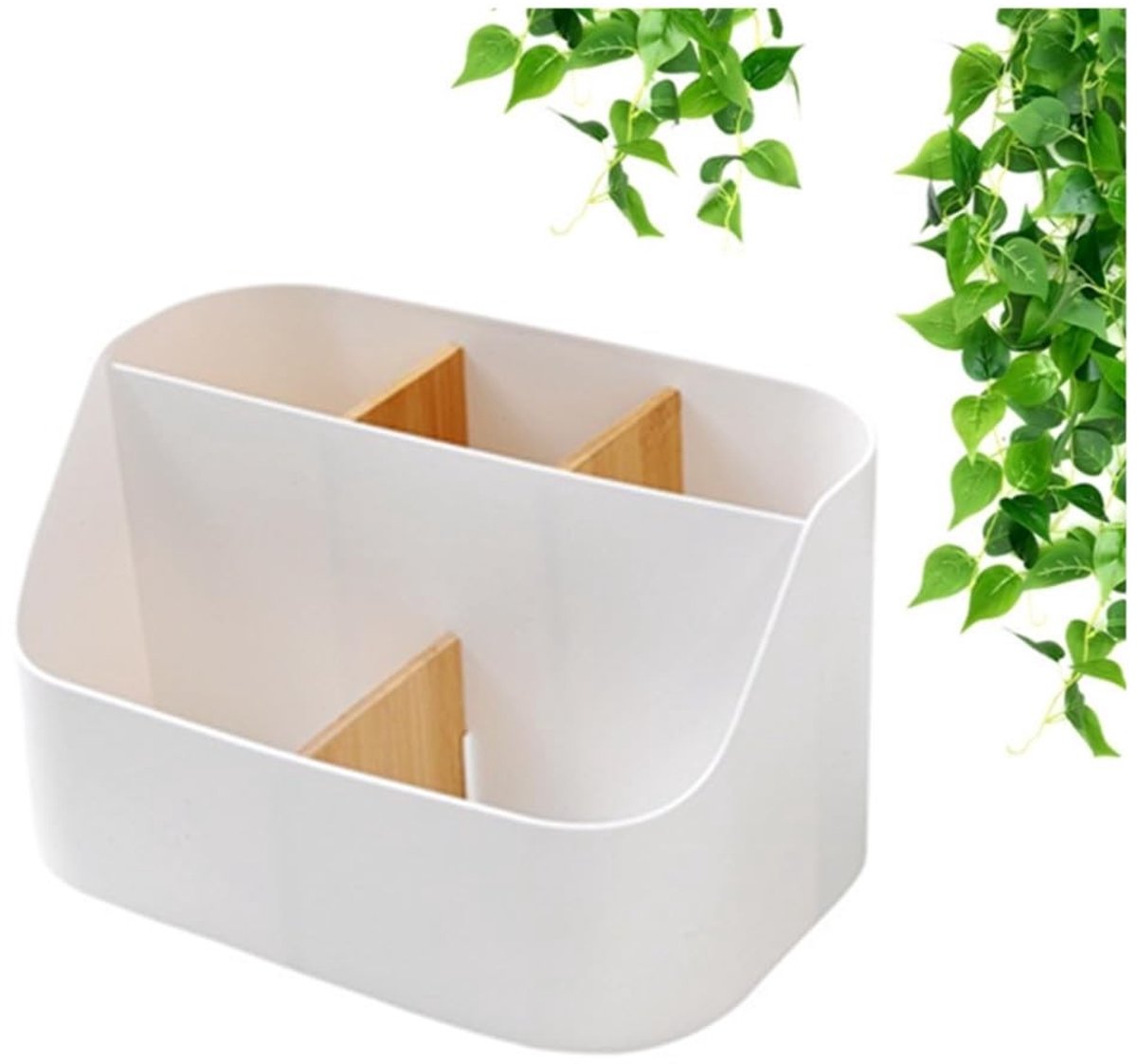 aladdien - Desk Organiser - Multifunctionele Opbergbox - Bamboe - 5 Compartimenten - Desk Accessoires - Geschikt voor Smartphone en Pennen