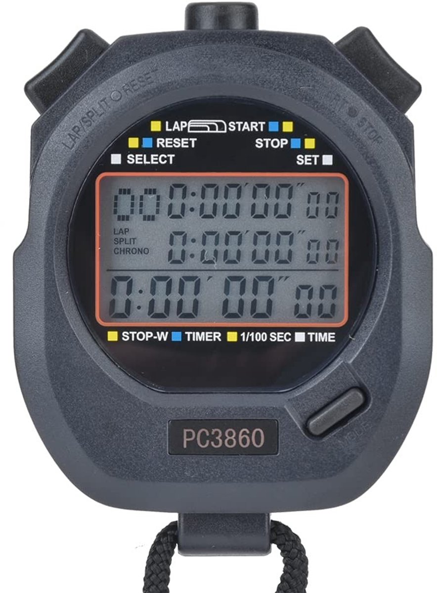 aladdien - Sportstopwatch-timer - 1/100 Seconde Stopwatch - groot digitaal display - geschikt voor zwemmen en hardlopen - handig voor sporttraining ..