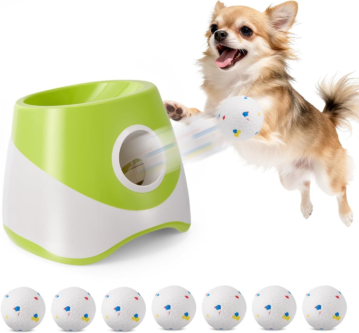 HEZIVO® Automatische Ballenwerper Hond - Speelgoed voor Honden - 3 Afstanden - 6 Ballen