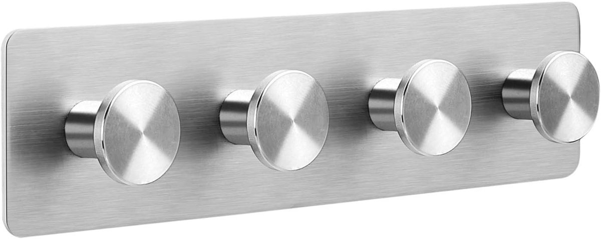Famanu – Handdoekhouder zonder boren, zelfklevende badkamer accessoires, multifunctionele wandhaak voor handdoeken en kleding, roestvrij staal