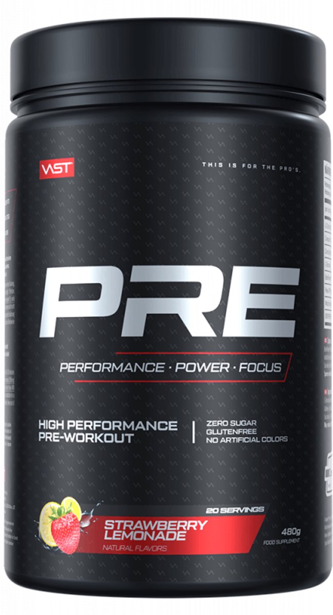 VAST Pre (20 serv) Strawberry Lemonade - Pre-Workout - Pre-Workout Booster