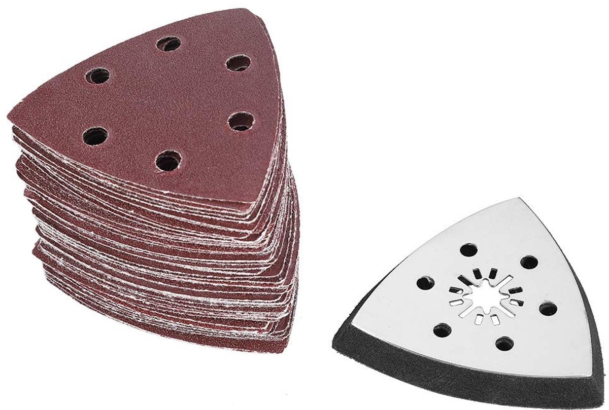 aladdien - Driehoekschuurpads - 61-delige set - Geschikt voor slijpen en polijsten - Universele maat - Hoge kwaliteit schuurpapier - Voor multifunct..