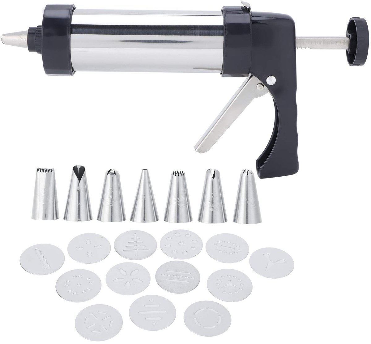 aladdien - Koekjes Maker Kit - Cookies Press Maker - DIY Bakken Tools - Zwart - Cake Decoreren - Taartversieringsgereedschap - Geschikt voor Baklief..
