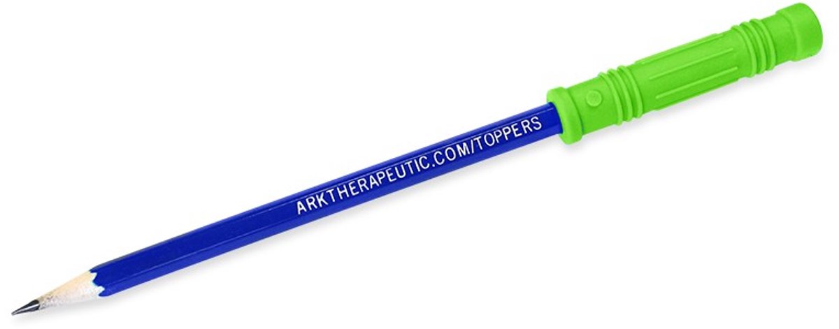 ARK Therapeutic bijtspeelgoed Bite Saber kauwbare potloodtopper groen.