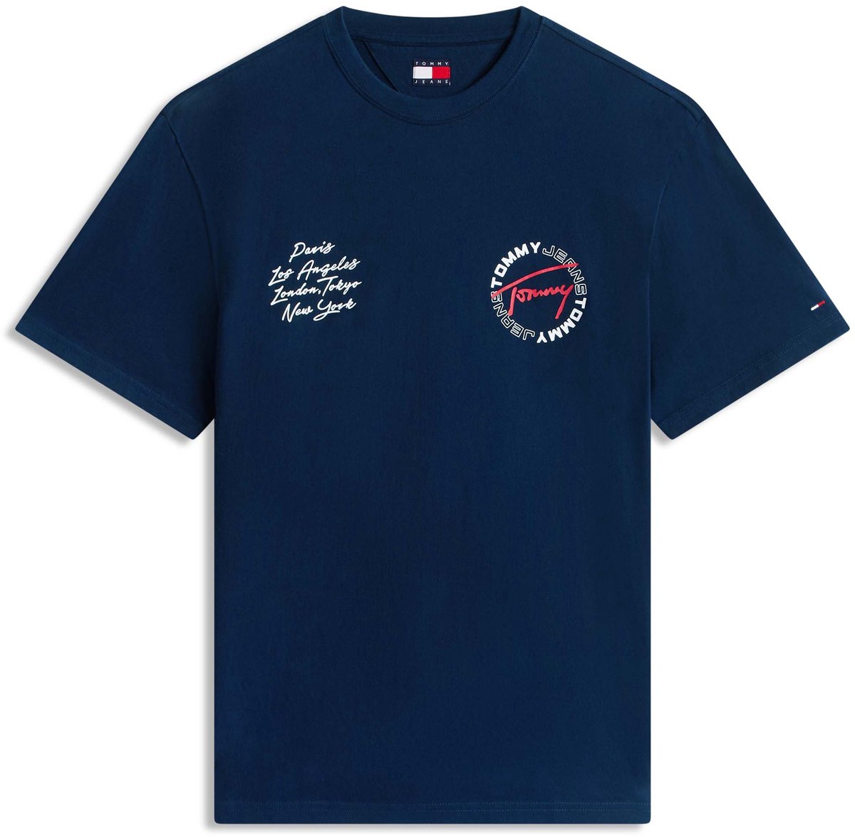 T-Shirt Tommy Jeans Tjm Rlx Sign Circle Fashion Wear Volwassen Blauw