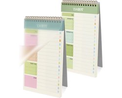 2pc Weekly Planner - A5 Sheets - Weekly Daily Planner - To Do List Pad - 52 Sheets - Tear-off Paper - Double-Sided Writing - Undated Daily Planner
