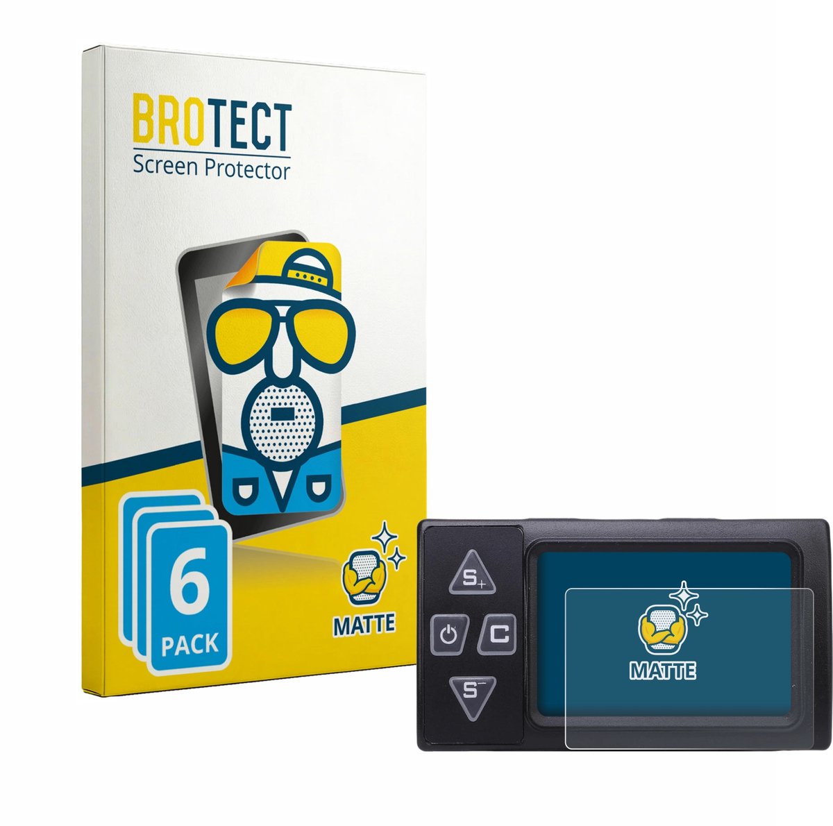 BROTECT - Screenprotector voor Buachois Bike Computer - Folie Beschermfolie matte 6 Stuks
