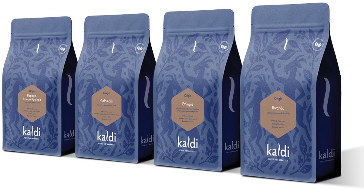 Kaldi Around the World 4 x 500 gram - Koffie proefpakket - Arabica & Robusta bonen