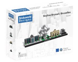 Bricksworld BOC-SKY-BRU Architectuur Skyline Brussel (B) modules Europees Parlement, Atomium, Jubelpark & Manneken Pis. Samengesteld uit originele nieuwe LEGO® onderdelen.