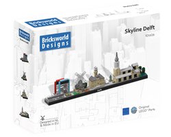 Bricksworld BOC-SKY-DEL Architectuur Skyline Delft (NL) modules TU EWI, Molen de Roos, Stadhuis & de Nieuwe Kerk. Samengesteld uit originele nieuwe LEGO® onderdelen.