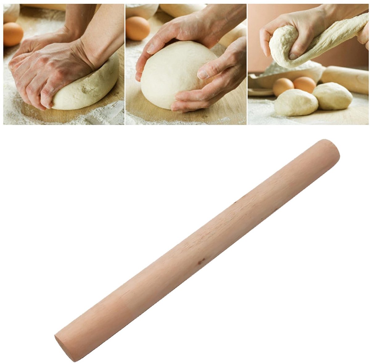 aladdien - Houten Deegroller - Perfect voor Taart en Pizza - 21 cm - Keukenaccessoire - Bakgerei - Ideaal voor Bakliefhebbers - Houten