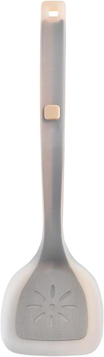 Keuken spatel - Silicone RVS - Koken en bakken - Sterke RVS kern - 36.5 cm - Khaki/Zwart