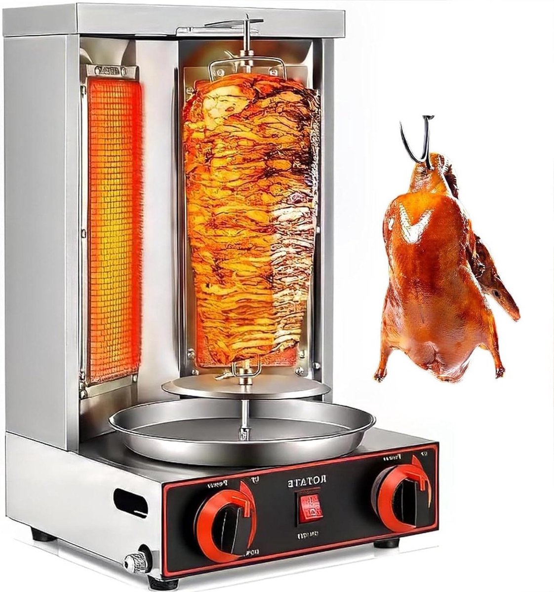 Grill Machine - Verticale Oven - Vlees Grillen - 360 Graden Rotatie - 8kg Capaciteit - Zilver
