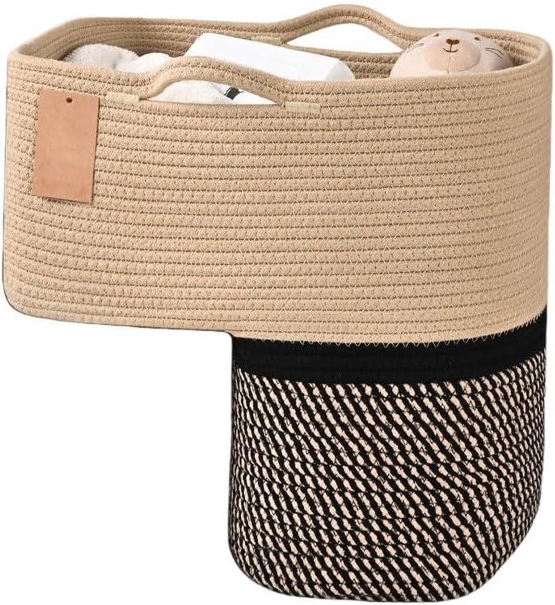Opbergmand Trap - Organizer Bak - Ruimte Ordenen - Geweven Linnen - 40 x 20 cm - Neutraal