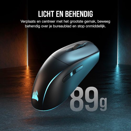 Draadloze Gaming Muis - Lichtgewicht Muis - Snelle Actie Games - Verwisselbare Zijknoppen - 89 Gram - Zwart — afbeelding 5